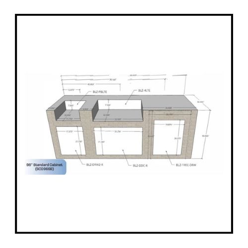 8 Foot island Ez Finish Outdoor Kitchen Systems USA Customer, Pre